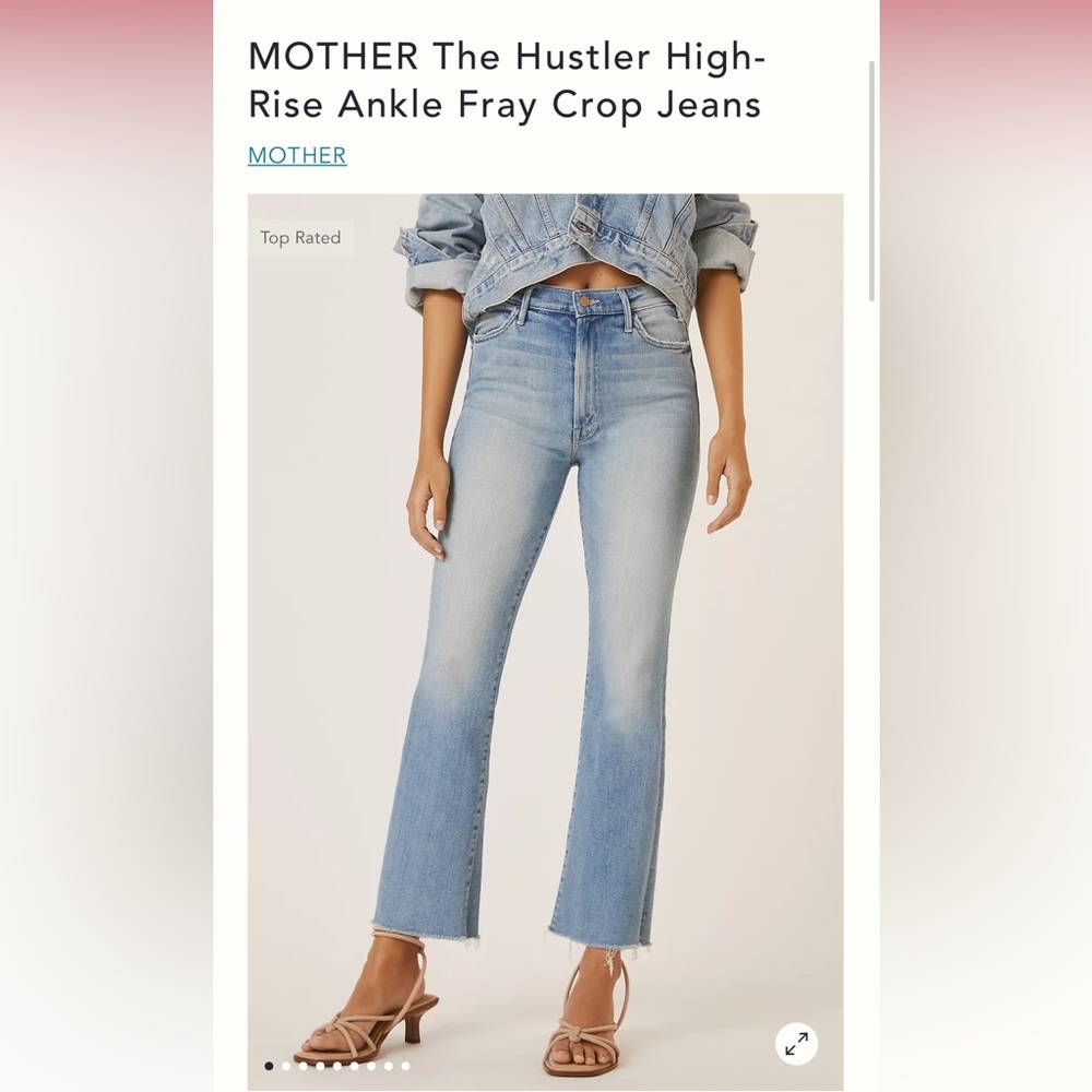 MOTHER The Hustler High-Rise Ankle Fray Crop Jeans